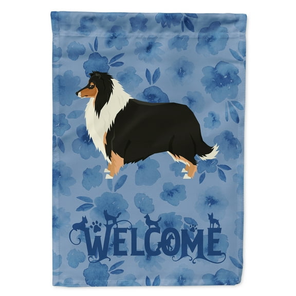 Carolines Treasures CK6236CHF Collie Welcome Flag Canvas House Size Large multicolor