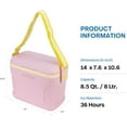 thumbnail image 2 of Pinnacle 8.5Qt Mini Cooler – Portable Picnic Cooler with Divider & Strap, Pink, 2 of 9