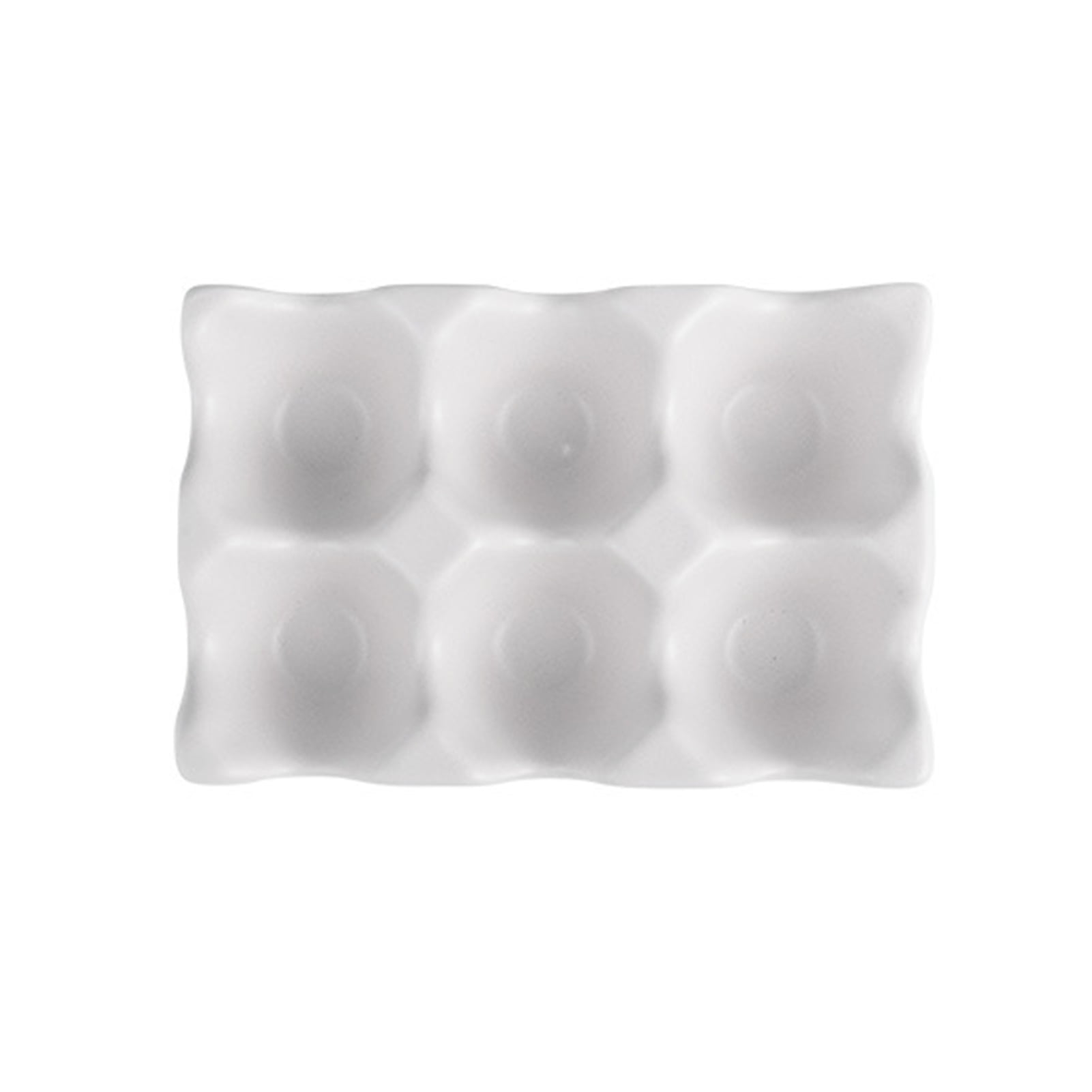 SPRING PARK 6 Grids Ceramic Egg Holder, Chicken Egg Trays, Egg Storage Organizer For Refrigerator Countertop Display