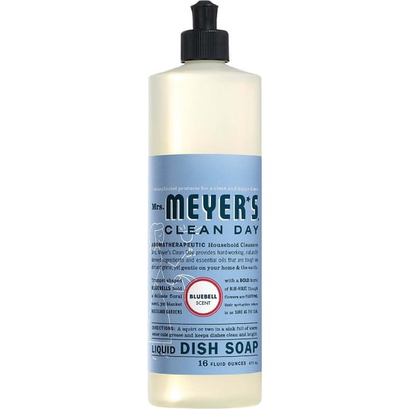Mrs. Meyer's Clean Day Liquid Dish Soap, Bluebell Scent, 16 Fl Oz Bottle
