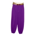 thumbnail image 4 of inhzoy Kids Girls Sequins India Arabian Belly Dance Harem Pants Stage Performance Trousers Purple 14, 4 of 5