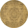 thumbnail image 1 of Ahgly Company Indoor Round Abstract Brown Contemporary Area Rugs, 5' Round, 1 of 4