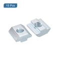 thumbnail image 3 of T Nuts, 15pcs - Galvanized Carbon Steel T Slot Bolts, 4040 Series M8 Hammer Head Fastener, Sliding T Nuts for Aluminum Extrusion Profile (Silver), 3 of 6