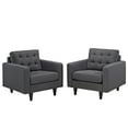 thumbnail image 2 of Modway Empress Armchair Upholstered Fabric Set of 2 in Gray, 2 of 5