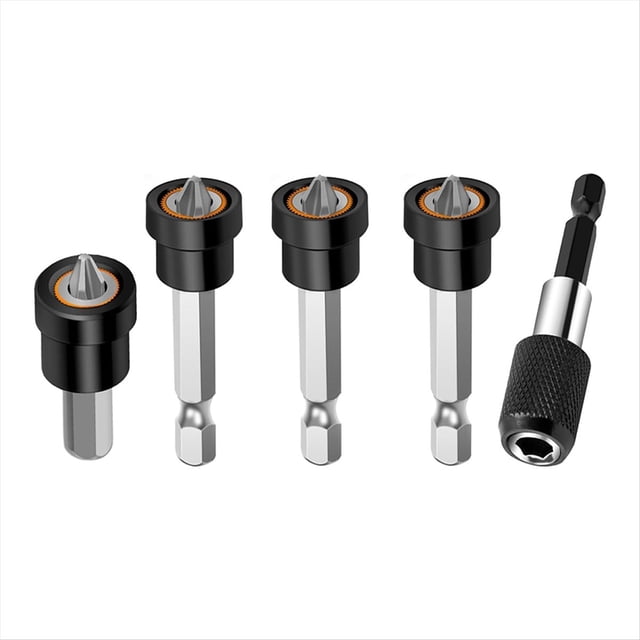 Paquete de 5 destornilladores magnéticos premium para paneles de yeso - Puntas para destornillador de paneles de yeso PH2 de 1/4 de pulgada, punta hexagonal de posicionamiento B