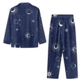 thumbnail image 3 of Xixirimido Sun Moon Galaxy Print Men’s Pajamas Set - Long Sleeve Button Down Sleep Shirt and Pajama Bottoms Sleepwear Set with Pockets, 4X-Large, 3 of 4