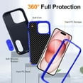 thumbnail image 2 of ELEHOLD for iPhone 13 Pro Max Hybrid Rugged Case with HD Screen Protector,Dual Layer Hard Protective Invisible Kickstand Non-Slip Drop-Proof Shockproof Anti-Scratches Heavy Duty Cover,Darkblue+Blue, 2 of 7