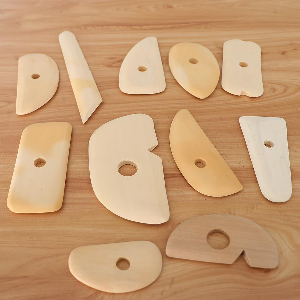 Milageto 2x 11pcs Clay Ceramic Pottery Sculpt Tools Graving Tools Embossing Scraper