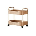 thumbnail image 2 of 2-Tier Kitchen Storage Cart with Handles, Rolling Utility Cart with Wheels, Multi-Purpose Mobile Organizer Rack for Bathroom, Living Room, Office, and Home Organization, 2 of 5