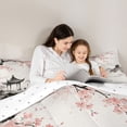 thumbnail image 4 of Homewish Ink Wash Cherry Blossoms Full Size Comforter Sets,Japanese Artwork Bedding Comforter Set,Pink Gray,Reversible,3pcs,1 Comforter and 2 Pillowcases, 4 of 7