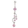 thumbnail image 1 of Flmtop Sexy Shiny Cubic Zirconia Dangle Bikini Jewelry Belly Button Navel Barbell Ring, 1 of 10