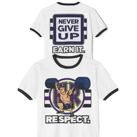 John Cena Respect Earn It White Ringer T-shirt