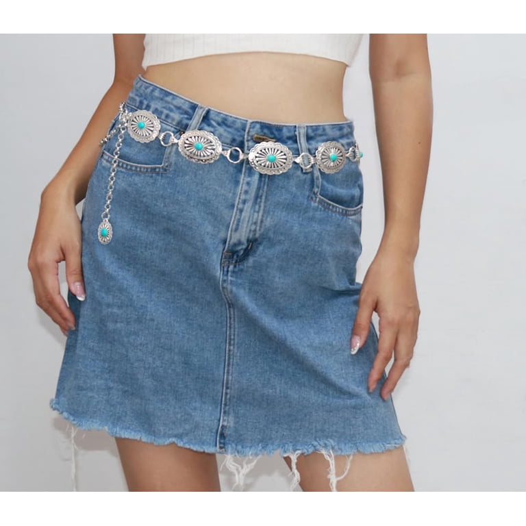HLSOHJP Metal Western Country Chain Belts for Women Waist  display picture 1