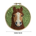 thumbnail image 3 of DAMAI DIY Punch Needle Kits for Beginners,Brown Horse with Hoop Embroidery Punch Needle Starter Craft Set with Printed Pattern and Hoop,for Adults and Children Festival Gift and Decoration 20x20cm-2, 3 of 9