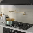 thumbnail image 4 of Kichae Brass Kitchen Faucet，Gold Folding Stretchable Double Joint Swing Arm Pot Filler Faucet with Single Hole 2 Handles, 4 of 8