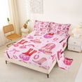 thumbnail image 2 of jejeloiu Pink Cowgirl Disco Full Size Sheets Kids,Retro Western Print Bed Sheets,4-Piece, 2 of 6