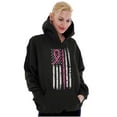 thumbnail image 3 of Breast Cancer Pink Line American Flag Hoodie Sweatshirt Women Brisco Brands S, 3 of 6