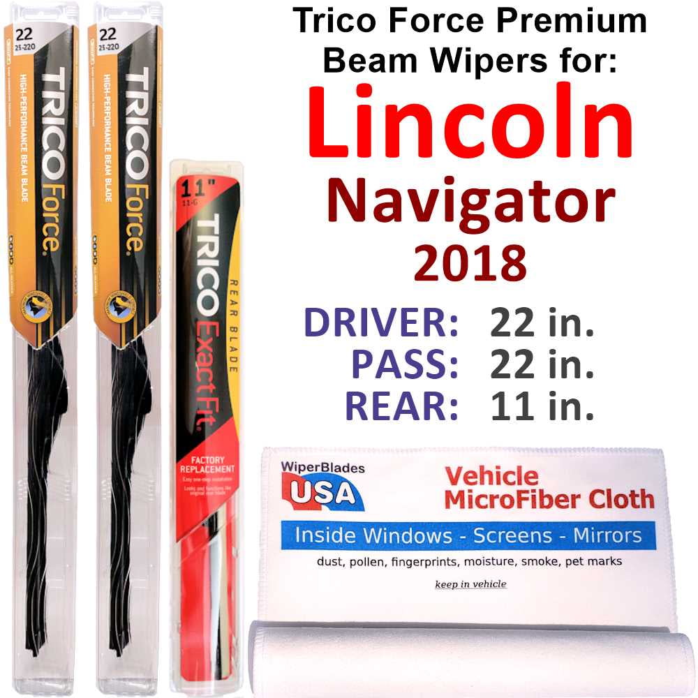 2018 Lincoln Navigator Performance Beam Wipers (Set of 3) w/Rear Wiper