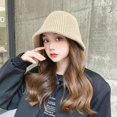 thumbnail image 2 of Classic Warm Bucket Hat for Women Beanies for Women Berets Fall Winter Hat Womens Snow Cap Handwear Travel Outdoor, 2 of 7