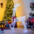 thumbnail image 4 of Costway Renne de Noël Pré-Éclairé de 5 Pieds avec 100 Lumières LED, Décoration de Vacances pour la Maison, 4 of 10