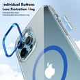 thumbnail image 5 of Magnetic for iPhone 12 Pro Max Clear Case Compatible with Magsafe Military-Grade Protection Shockproof Phone Bumper,Anti-Scratch Drop Proof Anti-Fingerprint Clear Hard Back Cover Back,Blue, 5 of 9