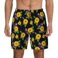 thumbnail image 2 of Picia Daisies Flowers pattern Mens Swim Trunks with Compression Liner Stretch Beach Shorts Quick Dry with Zipper Pockets No-Chafing Board Shorts-XX-Large, 2 of 9