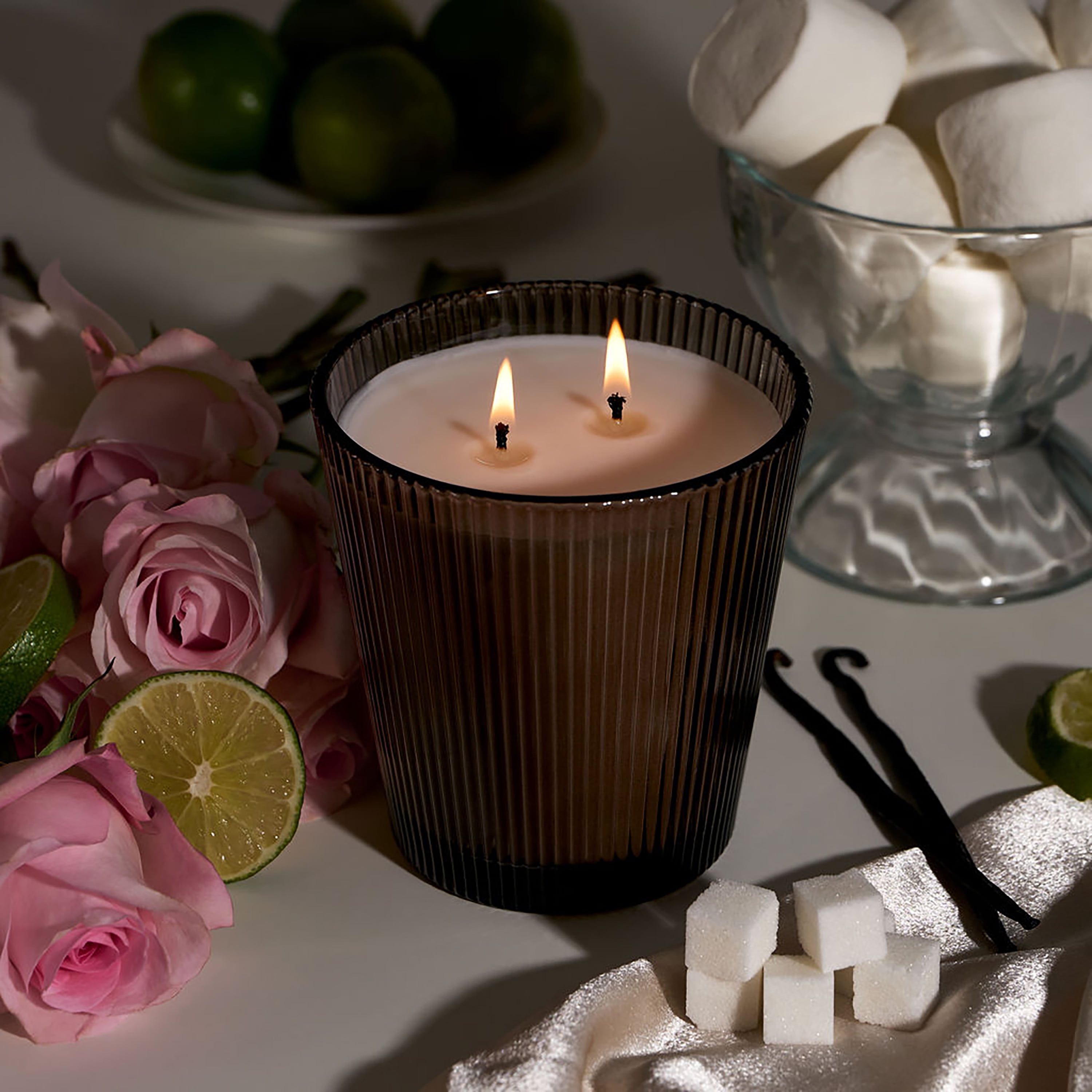 Better Homes & Gardens Fine Fragrance Collection Shy Sugarcane Scented 2-Wick Jar Candle, 16 oz