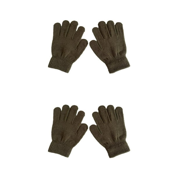 Guardurnaity 1 par de guantes para niños Estilo simple Calentador de dedos Cómodos Niños Niñas Guante de color sólido para niños pequeños Ejercito verde 2piezas