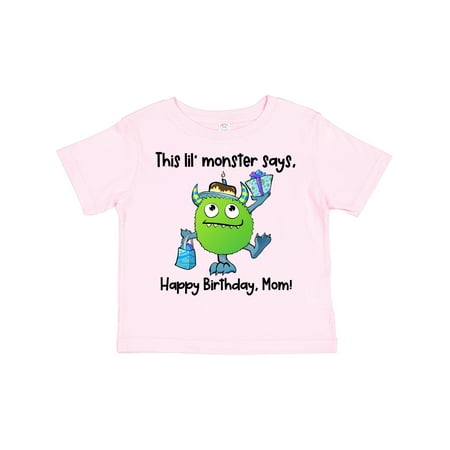 

Inktastic This Lil Monster Says Happy Birthday Mom Gift Toddler Boy or Toddler Girl T-Shirt