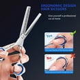 thumbnail image 6 of FORICOM Set of 2 Piece Hair Scissors, Professional Hair Scissors 6 Inch Edge Barber Scissors Salon Hair Shears, Made of Stainless Steel, Hand Ground Blue, 6 of 7