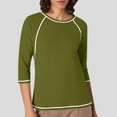 thumbnail image 2 of JIRNDf Chemises pour Femmes Hauts d'Été Tendance Manches Longues Col Rond Drôle Squelette Imprimé Coupe Ajustée T-Shirt Tunique T-Shirt pour Femmes Blouse Décontractée Vert Armée G, 2 of 5
