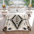 thumbnail image 3 of Abstract Weaving Pattern Flannel Blanket for Bed,Travel and Camping, Retro Brown Ethnic Style Art Super Soft Cozy Blanket for All Seasons 60"x80", 3 of 7