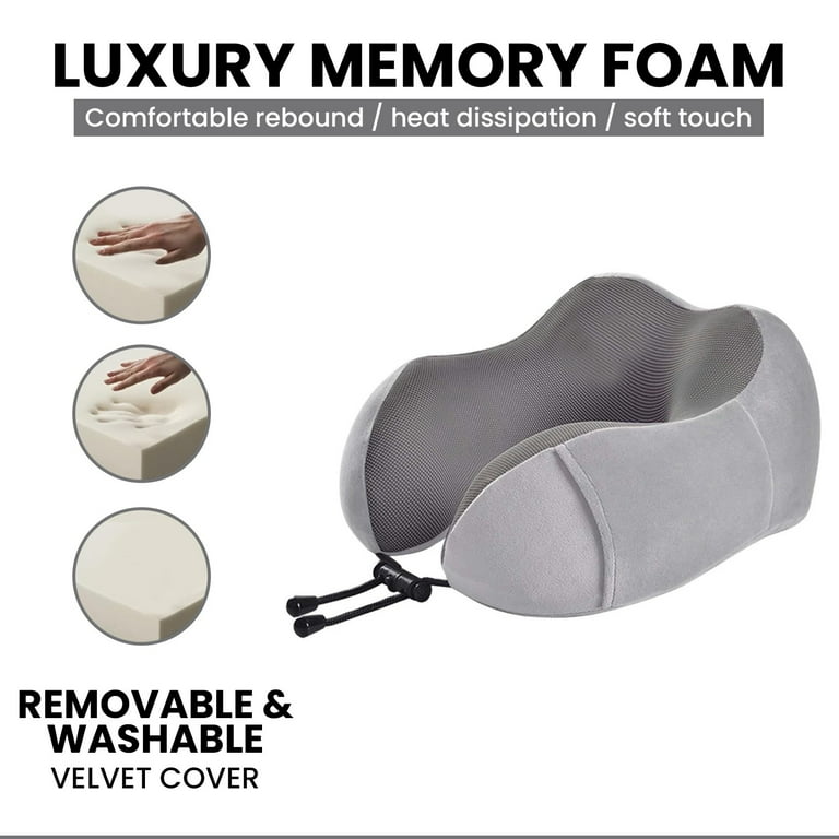 Strlinen Travel Neck Pillow, 100% Memory Foam, Ergonomic Head and