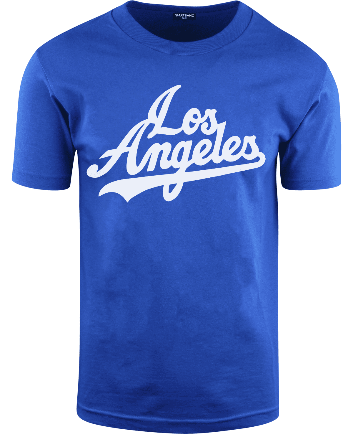 ShirtBANC Mens Los Angeles California Baseball Shirt, True Blue