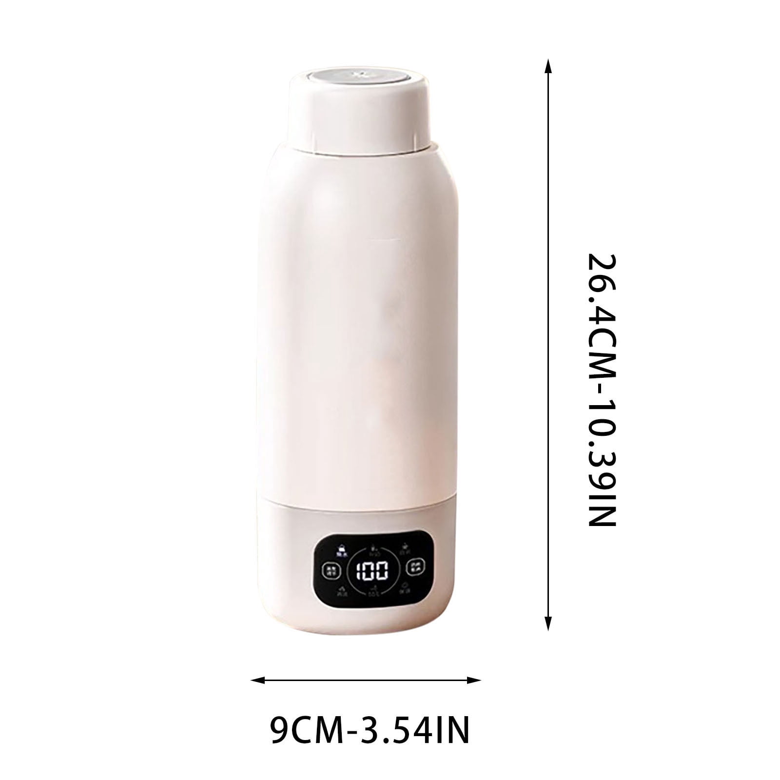 Hyknon Portable Bottle Warmer for Travel Fast Heating BPA-Free Milk Warmer Cup Stainless Steel Large Capacity Bottle Warmers for Tea Formula Water, Gray