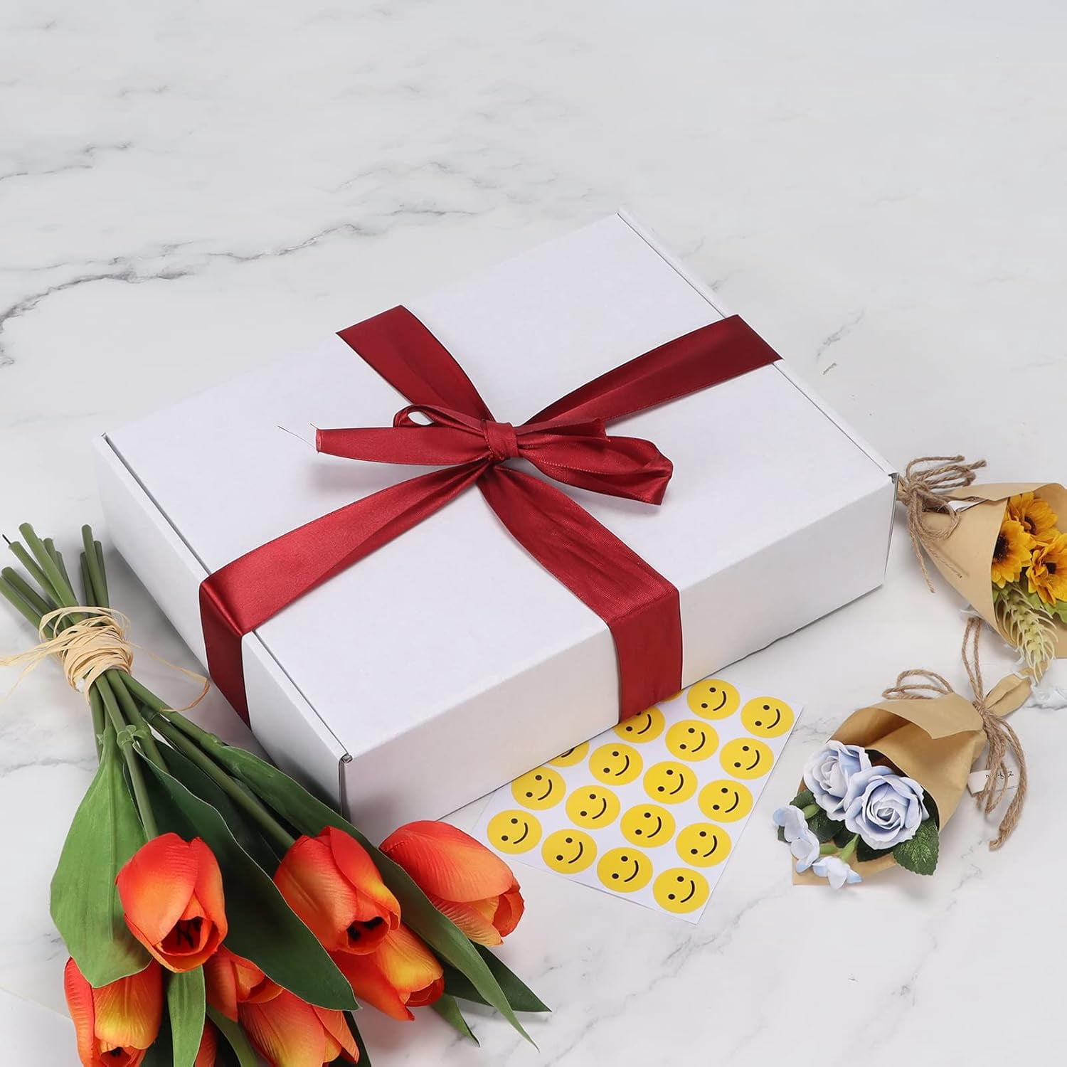 MEBRUDY 12x9x3 Shipping Boxes Set of 20, White Corrugated Cardboard Box for Packing, Mailing, Business