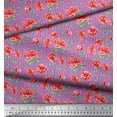 thumbnail image 2 of Soimoi polyester Crepe Fabric Stripe,Leaves & Peony Floral Print Fabric by Yard 52 Inch Wide, 2 of 3