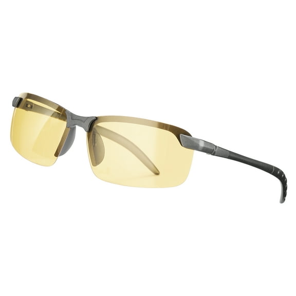 Sport Sunglasses Cycling Polarized Sun Glasses for Men Women Mountain Bike Driving Fishing Running, Gun Gray/Yellow