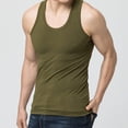 thumbnail image 4 of Charmgo Tank Tops Men, Men's High Elastic Cotton Youth Slim Fit Summer Autumn Middle and Old Age Undershirts Cotton Sling Sleeveless Shirts for Men, Plain Tshirts for Men, Vest for Men Army Green L, 4 of 4