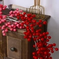 thumbnail image 3 of Christmas Garlands for Xmas Tree Decorations 6.56 Ft Artificial Valentine's Day Wicker Home Decor Ornaments Christmas Artificial Red Berry Wicker, 3 of 8