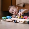 thumbnail image 6 of Melissa & Doug Car Carrier Truck and Cars Wooden Toy Set With 1 Truck and 4 Cars, 6 of 10