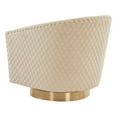 thumbnail image 5 of SAFAVIEH Couture Clara Contemporary Velvet Quilted Swivel Tub Chair, Cream, 5 of 7