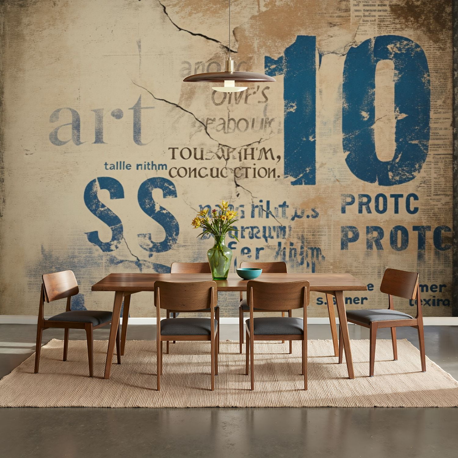 100"x144" Wall Mural Peel and Stick Wallpaper Grunge Textured Abstract Art Faded Typography Color Wash Wall Decor Self Adhesive Removable Wall Stickers for Bedroom Living Room