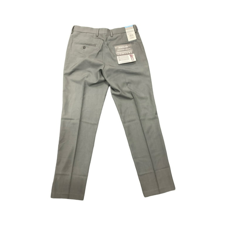 haggar comfort performance dress pant straight fit Haggar 4-Way Stretch Dress Pants, Flat Front in Light Grey
