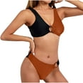 thumbnail image 2 of Hicidod Women's Bikini Sets Two Piece Padded Sexy Solid String Swimsuits Fashion Color Block Low Waisted Beach Bathing Suit, 2 of 3