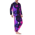 thumbnail image 2 of Uemuo Neon Toy Cat Reflections Pattern 2-Piece Loungewear Set - Men’s Soft Sleepwear, Cozy Winter PJs, Comfy Sleep Set-Large, 2 of 7