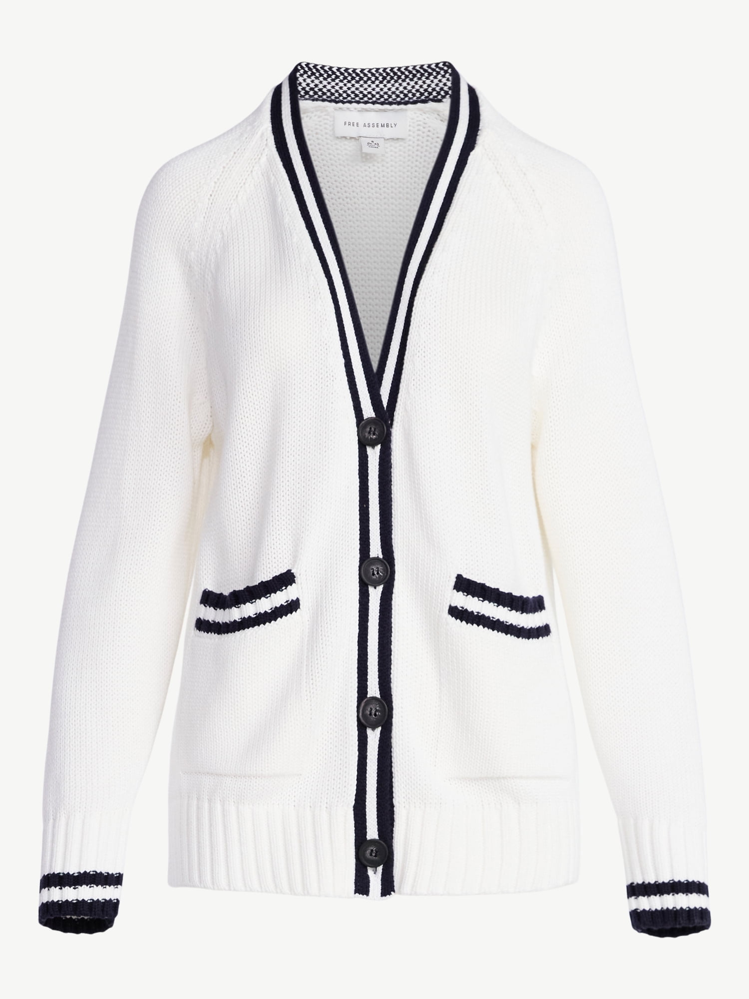 Free Assembly Women's and Women's Plus Cotton Grandpa Cardigan Sweater, Sizes XS-4X