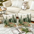 thumbnail image 6 of Christmas Winter Pillow Covers 18x18 Inch Set of 2 Red and Black Xmas Trees Decorative Throw Pillow Cover Watercolor Nature Forest Decoration Holiday Farmhouse Pillow Case for Home Sofa Decor White, 6 of 6
