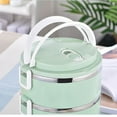 thumbnail image 5 of YIHNDIS Lille Home Stackable Stainless Steel Thermal Compartment Lunch Snack Box, 3-Tier Insulated Bento Food Container with Lunch Bag, Cutlery Set and Three Extra Seals, 5 of 5