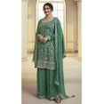 thumbnail image 2 of Indian Designer Palazzo Outfits Eid Special Pakistani Shalwar Kameez Suits ( Light Green, L - 42 ), 2 of 5